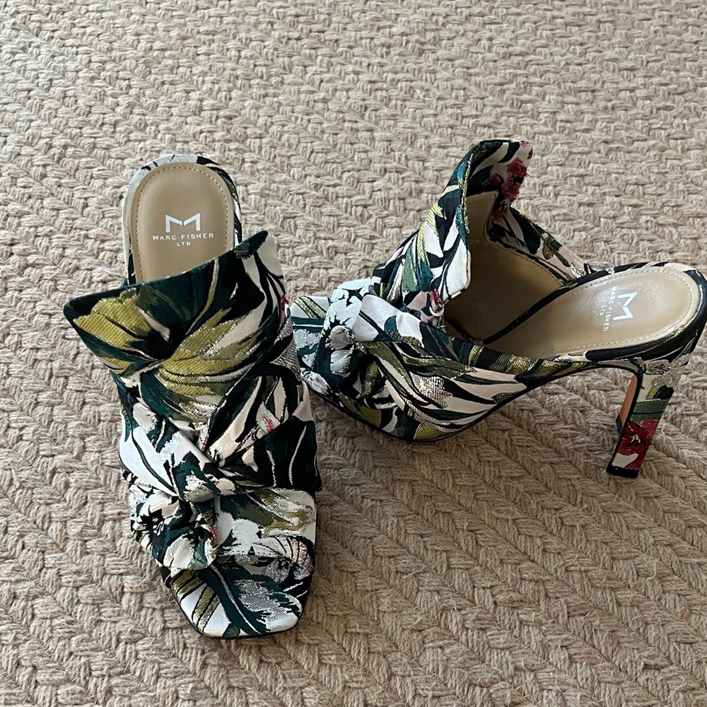 Marc Fisher Women's Tropical Brocade Floral Heeled Sandals